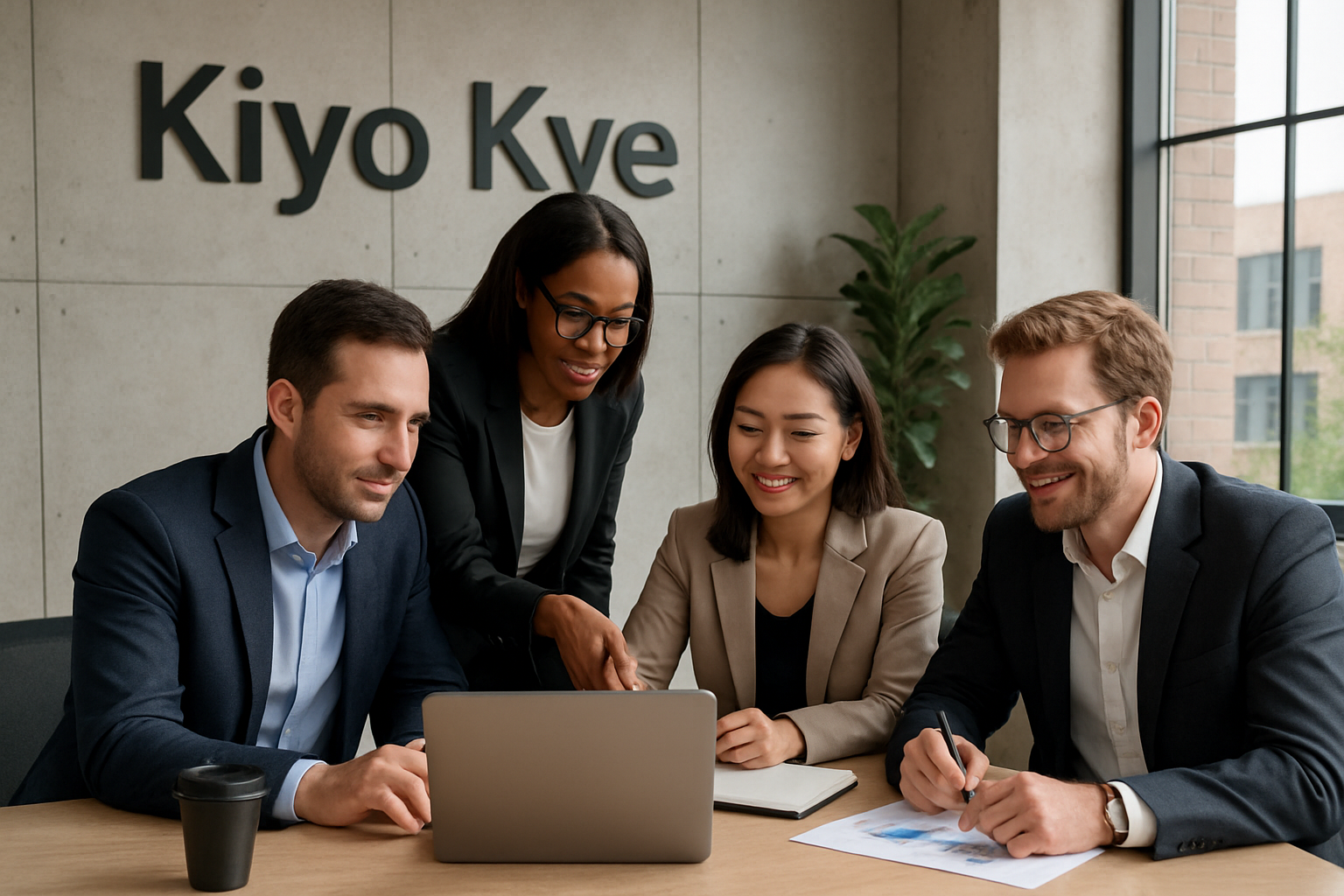 Professional team collaborating at Kiyo Kye
